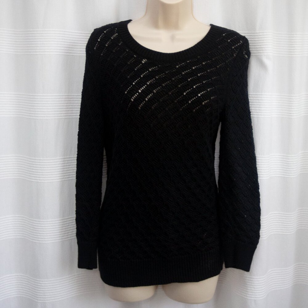 100% Cotton Crochet / Cable Knit Crewneck Sweater